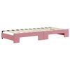 vidaXL Lit de jour avec gigogne et tiroirs rose 90x200 cm velours