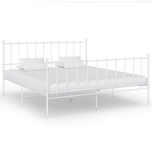 vidaXL Cadre de lit sans matelas blanc m&eacute;tal 140x200 cm
