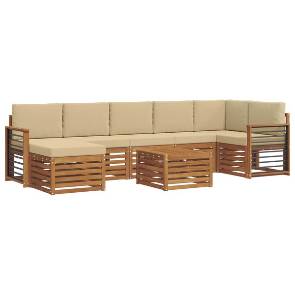 vidaXL Ensembles de canap&eacute;s avec coussin 8 pcs Naturel et Beige
