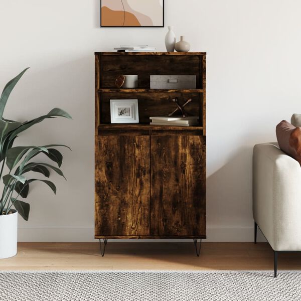 vidaXL Buffet haut Ch&ecirc;ne fum&eacute; 60x36x110 cm Bois d'ing&eacute;nierie