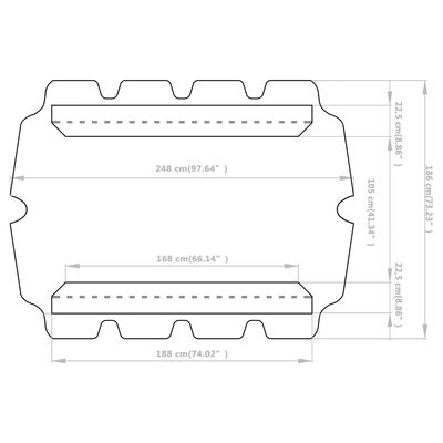 vidaXL Toit de rechange de balançoire taupe 188/168x145/110 cm