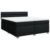 vidaXL Sommier &agrave; lattes de lit avec matelas Noir 200x200 cm Tissu