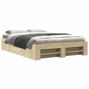 vidaXL Cadre de lit sans matelas ch&ecirc;ne sonoma 140x190 cm