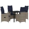 vidaXL Ensemble table et chaises 5 pc Gris Rotin PE