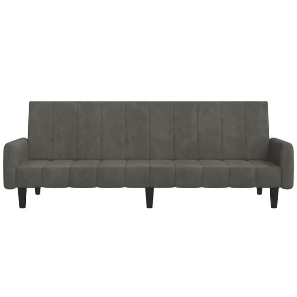 vidaXL Canap&eacute;-lit &agrave; 2 places Gris fonc&eacute; Velours