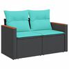 vidaXL Salon de jardin 10 pcs avec coussins noir r&eacute;sine tress&eacute;e