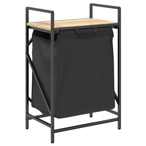 vidaXL Panier &agrave; linge 1 compartiment avec &eacute;tag&egrave;re en ch&ecirc;ne Sonoma