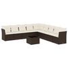 vidaXL Salon de jardin 10 pcs avec coussins marron r&eacute;sine tress&eacute;e