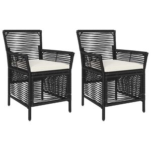 vidaXL Chaise d'Ext&eacute;rieur 2 pc Noir et Cr&egrave;me polyrotin