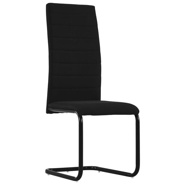 vidaXL Chaises &agrave; manger cantilever lot de 2 noir tissu