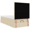 vidaXL Cadre de lit ottoman avec matelas cr&egrave;me 80x200 cm tissu