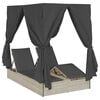 vidaXL Transat double R&eacute;glable Gris clair 205 x 129 x 200 cm polyrotin
