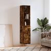vidaXL Buffet haut Ch&ecirc;ne fum&eacute; 34,5x34x180 cm Bois d'ing&eacute;nierie