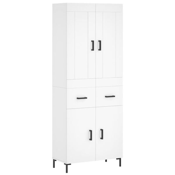 vidaXL Buffet haut Blanc 69,5x34x180 cm Bois d'ingénierie