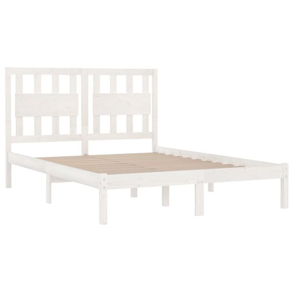 vidaXL Cadre de lit sans matelas blanc bois massif