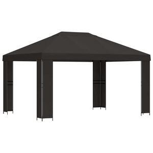 vidaXL Pavillon 4 &times; 3 m Anthracite Polyester et Acier 190 gsm