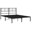 vidaXL Cadre de lit m&eacute;tal sans matelas avec t&ecirc;te de lit noir 120x200cm