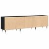 vidaXL Meuble TV Ch&ecirc;ne noir 150 x 30 x 45 cm Bois d'ing&eacute;nierie