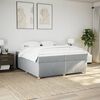 vidaXL Sommier &agrave; lattes de lit avec matelas Gris clair 200x200cm Tissu