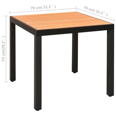 vidaXL Ensemble à manger de jardin 3 pcs noir et marron