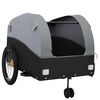 vidaXL Remorque de v&eacute;lo noir et gris 45 kg fer