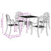 vidaXL Ensemble &agrave; manger de jardin 5 pcs noir aluminium coul&eacute;