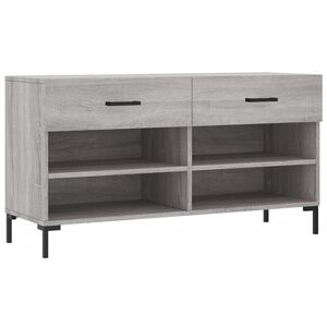 vidaXL Banc &agrave; chaussures sonoma gris 102x35x55 cm bois d'ing&eacute;nierie