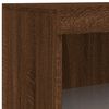 vidaXL Buffet avec lumi&egrave;res LED ch&ecirc;ne marron 60,5x37x100 cm