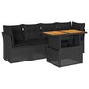 vidaXL Salon de jardin 5 pcs avec coussins noir r&eacute;sine tress&eacute;e