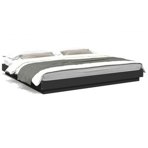 vidaXL Cadre de lit avec lumi&egrave;res LED sans matelas noir 200x200 cm