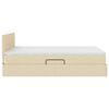 vidaXL Lit avec rangement et LED avec matelas Cr&egrave;me 140 x 200 cm tissu