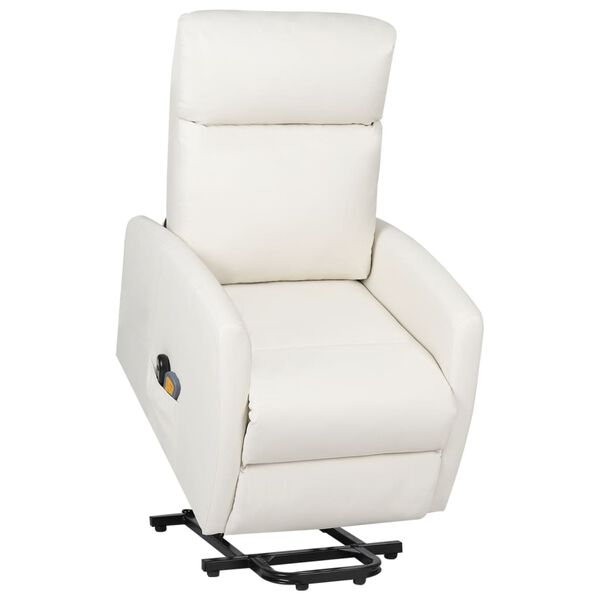 vidaXL Fauteuil de massage Cr&egrave;me Similicuir