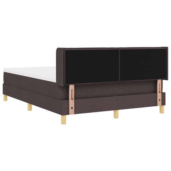vidaXL Lit &agrave; ressorts avec matelas Marron fonc&eacute; 200 x 140 cm Polyester