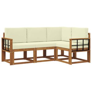vidaXL Ensemble de canap&eacute;s d'ext&eacute;rieur 4 pc Naturel et Cr&egrave;me