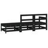 vidaXL Salon de jardin 3 pcs noir bois massif de pin