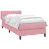 vidaXL Sommier &agrave; lattes de lit avec matelas rose 80x210 cm velours