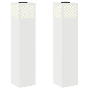 vidaXL Lumi&egrave;re de chemin LED solaire 2 pc Blanc chaud 18 x 18 x 80 cm