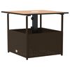 vidaXL Table de jardin avec trou de parasol marron r&eacute;sine tress&eacute;e