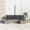 vidaXL Ensemble de canap&eacute; de jardin 6 pcs Gris clair polyrotin