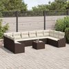 vidaXL Ensemble de canap&eacute; de jardin Marron et Cr&egrave;me polyrotin