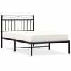 vidaXL Cadre de lit m&eacute;tal sans matelas avec t&ecirc;te de lit noir 100x190cm