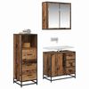 vidaXL Ensemble de mobilier de salle de bain 3 pcs Bois Ancien