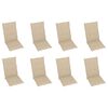 vidaXL Chaises pliables de jardin avec coussins lot de 8 Bois d'acacia
