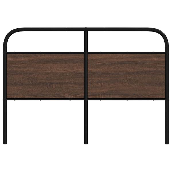 vidaXL T&ecirc;te de lit de remplacement ch&ecirc;ne marron 120 cm acier et bois d'ing&eacute;nierie