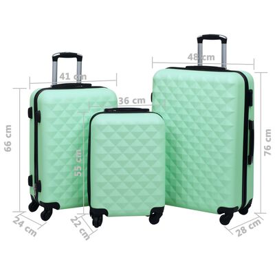 vidaXL Ensemble de valises rigides 3 pcs Menthe ABS