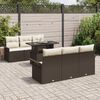 vidaXL Ensemble de canap&eacute; de jardin 7 pcs Marron polyrotin