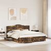 vidaXL Cadre de lit Ch&ecirc;ne fum&eacute; 200 x 200 cm Bois d'ing&eacute;nierie