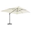 vidaXL Parasol de jardin d&eacute;port&eacute; avec m&acirc;t en aluminium 400 x 300 cm Sable