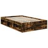 vidaXL Cadre de lit Ch&ecirc;ne fum&eacute; 120 x 190 cm Pin massif