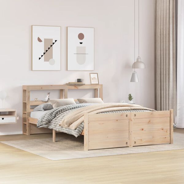 vidaXL Cadre de lit avec t&ecirc;te de lit sans matelas 140x190 cm